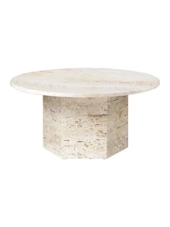 GUBI Epic Coffee Table Ø80 cm, travertine fra> Sofaborde