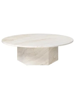 GUBI Epic Coffee Table Ø110 cm, travertine fra> Sofaborde