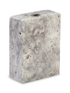 Wabi Sabi Nordic Epode Lysestage 8,5 cm, travertin silver fra> Gaver Til Hende|Kalenderlys & Julelysestager