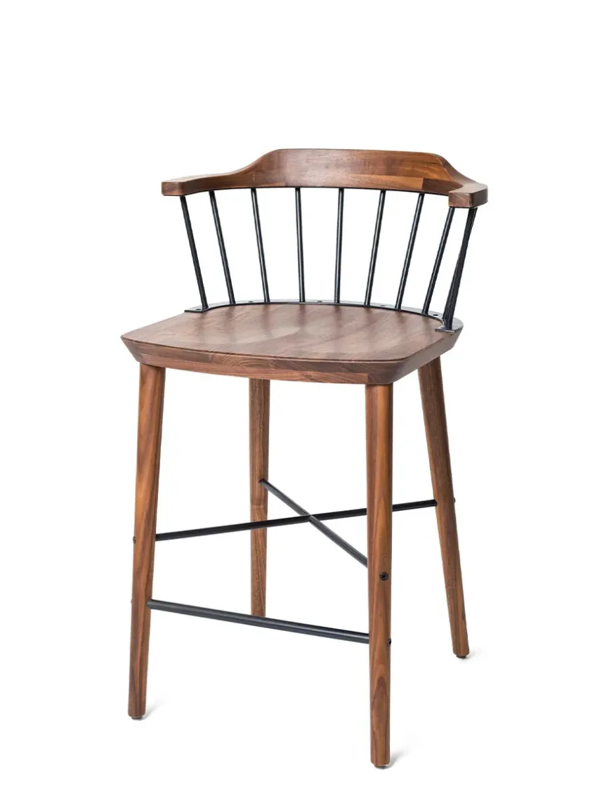 Stellar Works Exchange Counter Stool SH 61, walnut fra> Barstole