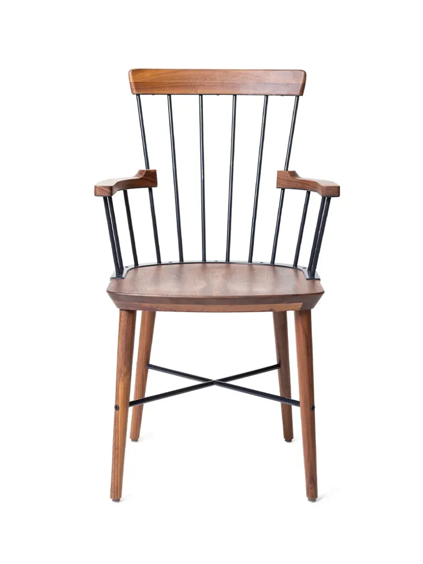 Stellar Works Exchange Highback Chair, walnut fra> Spisebordsstole