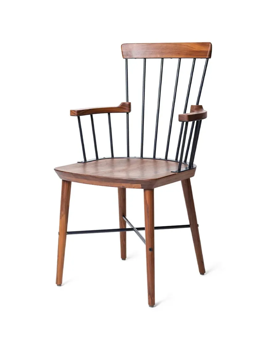 Stellar Works Exchange Highback Chair, walnut fra> Spisebordsstole