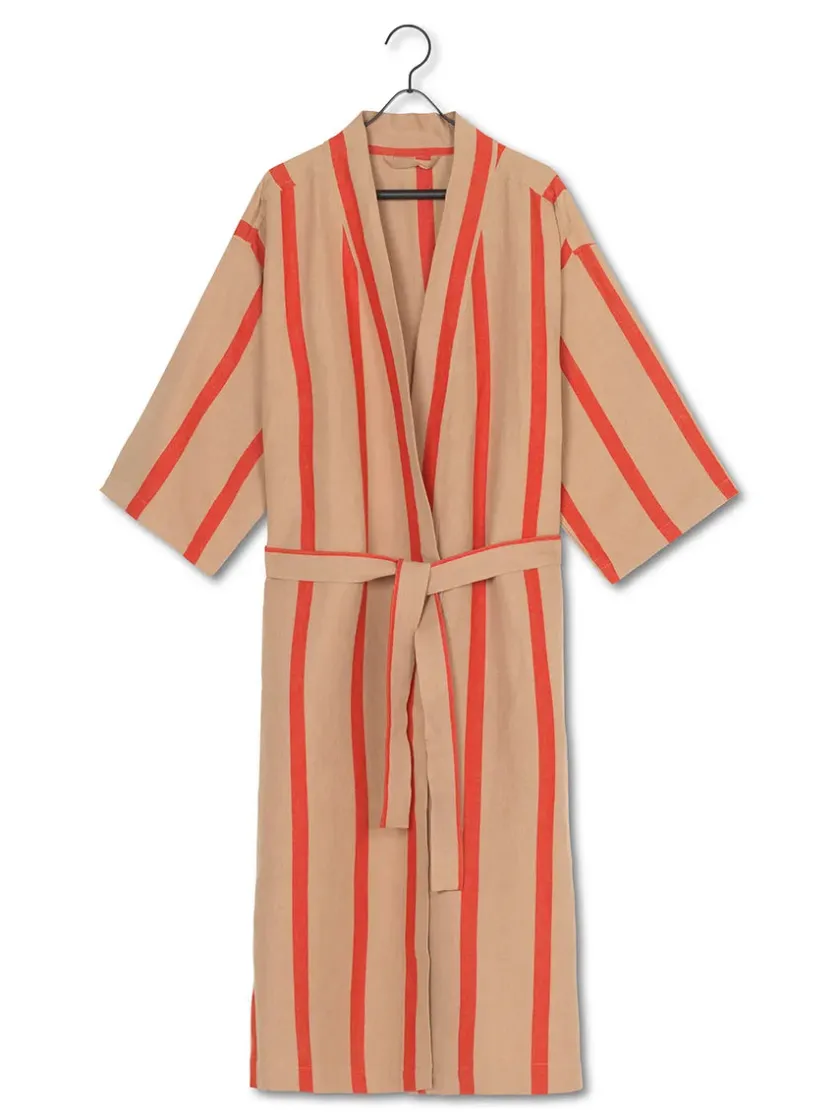 Ferm Living Field Robe, camel/red fra> Tøj|Badeværelsestekstiler