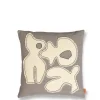 Ferm Living Figure Cushion, grey blue/off-white fra> Puder Og Plaider|Puder