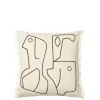 Ferm Living Figure Cushion, off-white/coffee fra> Puder Og Plaider|Puder