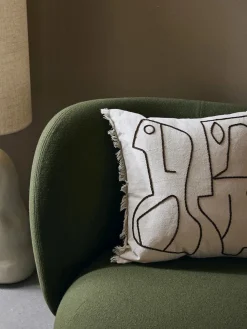 Ferm Living Figure Cushion, off-white/coffee fra> Puder Og Plaider|Puder