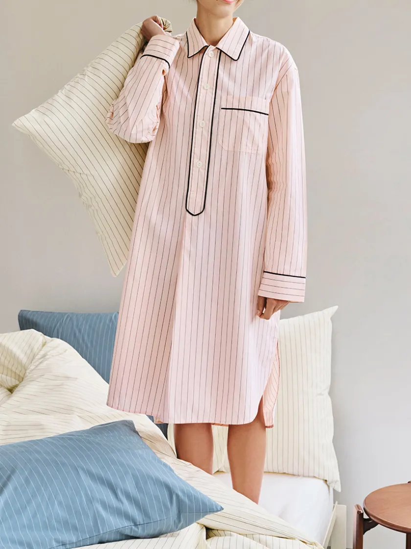 HAY Fineline Long Nightshirt fra> Tøj|Tekstiler Til Soveværelset