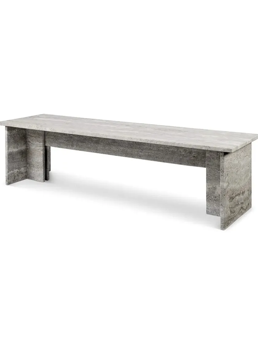 Wabi Sabi Nordic Fjer Sofabord 160 cm, travertin silver fra> Sofaborde