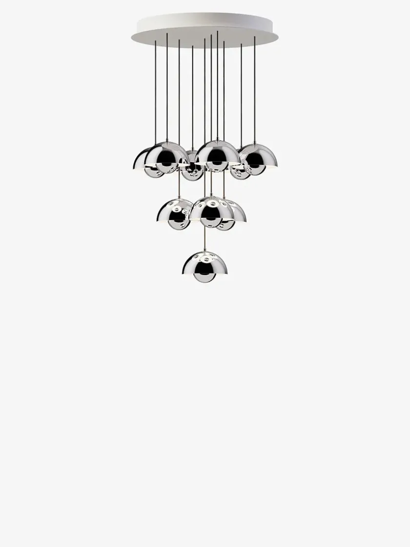 &Tradition Flowerpot Chandelier VP10, 10 pendants reversed fra> Spots|Lysekroner