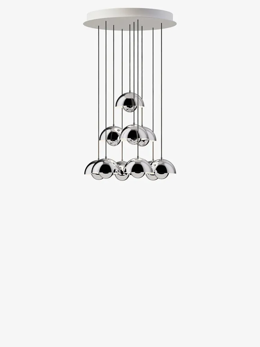 &Tradition Flowerpot Chandelier VP10, 10 pendants reversed fra> Spots|Lysekroner