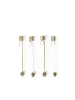 Ferm Living Forest Christmas Tree Candle Holders, sæt á 4 stk., brass fra> Kalenderlys & Julelysestager|Adventsstager