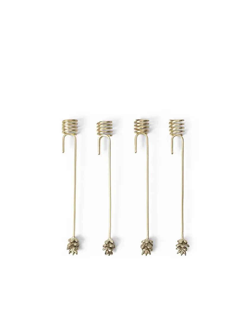 Ferm Living Forest Christmas Tree Candle Holders, sæt á 4 stk., brass fra> Kalenderlys & Julelysestager|Adventsstager