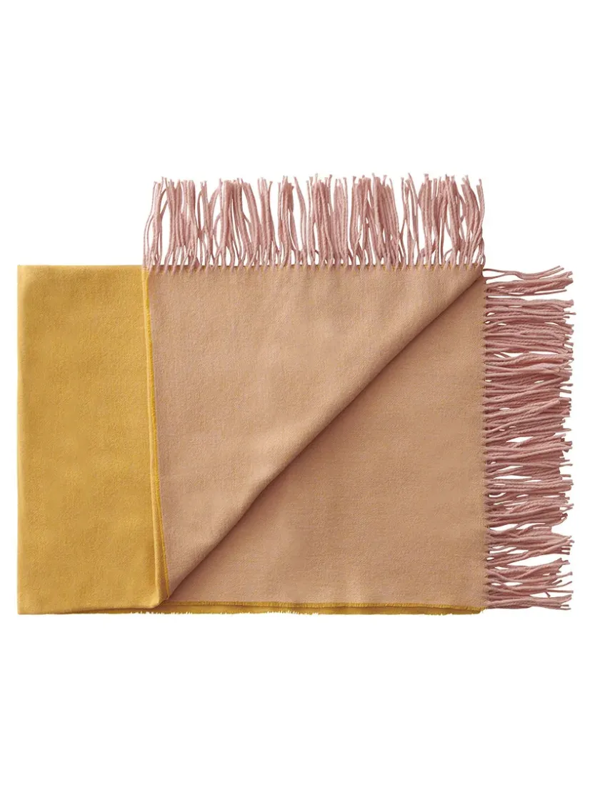 Silkeborg Uldspinderi Franja Plaid, pink/brown fra> Puder Og Plaider