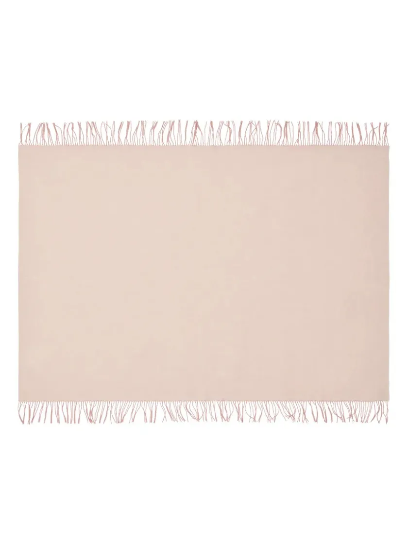 Silkeborg Uldspinderi Franja Plaid, pink/white fra> Puder Og Plaider