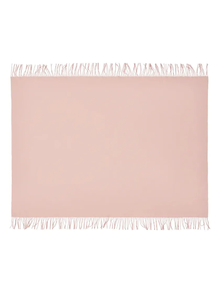 Silkeborg Uldspinderi Franja Plaid, pink/white fra> Puder Og Plaider
