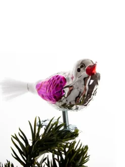 Brink Nordic Fugl m. Klemme 10 cm, sølvfarvet/rød fra><noscript><img width=