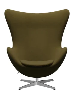 Fritz Hansen Ægget, sort læder/aluminium af Arne Jacobsen><noscript><img width=