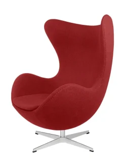Fritz Hansen Ægget, sort læder/aluminium af Arne Jacobsen><noscript><img width=
