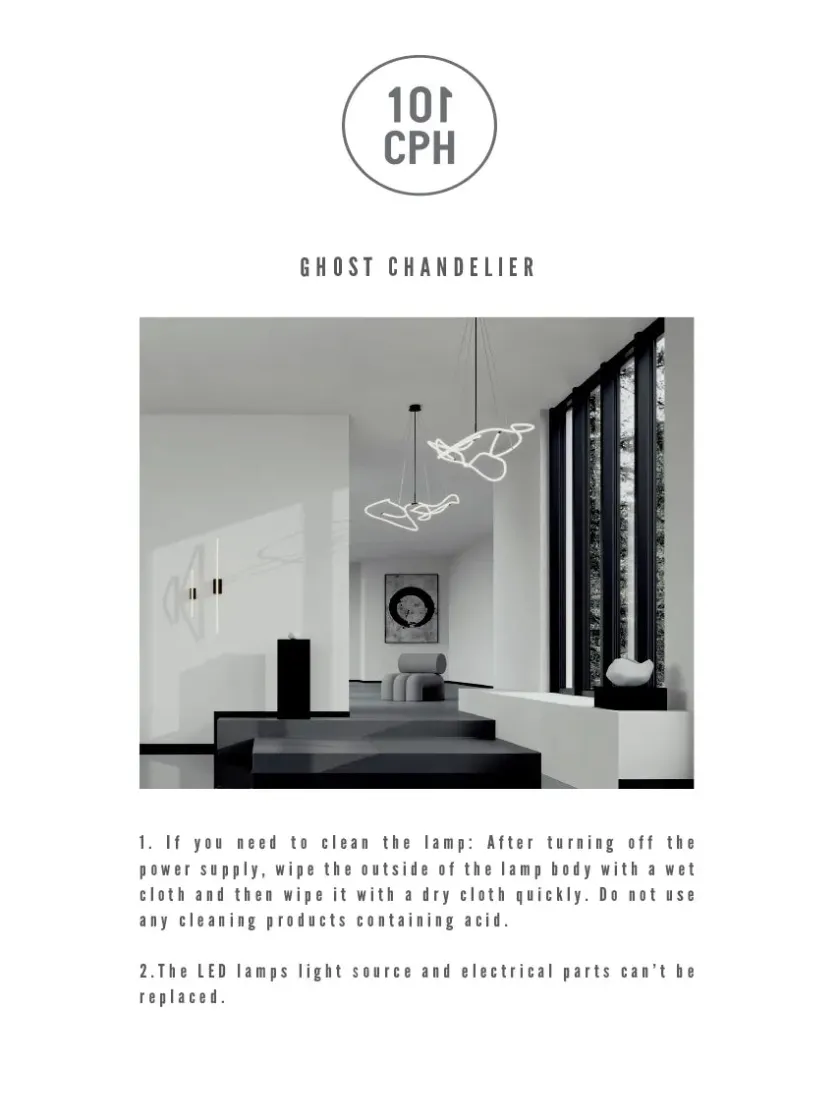 101 Copenhagen Ghost Chandelier, Big, Burned Black fra> Spots|Lysekroner