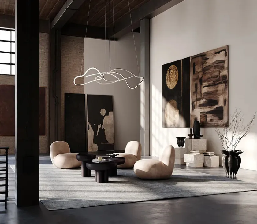 101 Copenhagen Ghost Chandelier, Big, Burned Black fra> Spots|Lysekroner