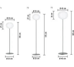 Flos Glo-Ball F, Silver Gulvlampe fra><noscript><img width=