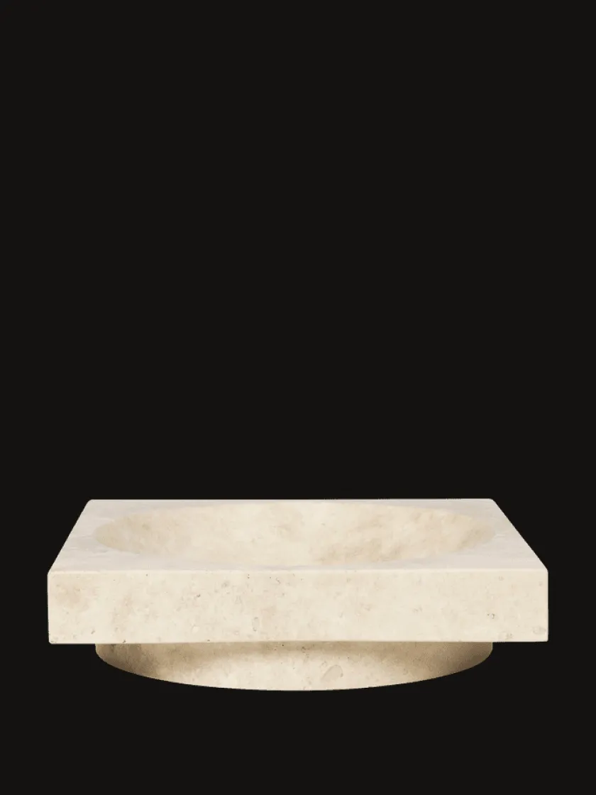 Ferm Living Hew low centrepiece, travertin fra> Gaver Til Hende