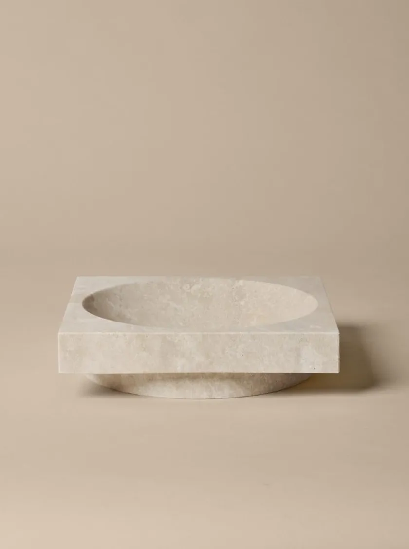 Ferm Living Hew low centrepiece, travertin fra> Gaver Til Hende