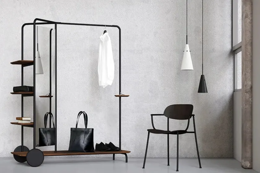 Stellar Works Host Wardrobe, walnut fra> Entrémøbler|Tøjstativer