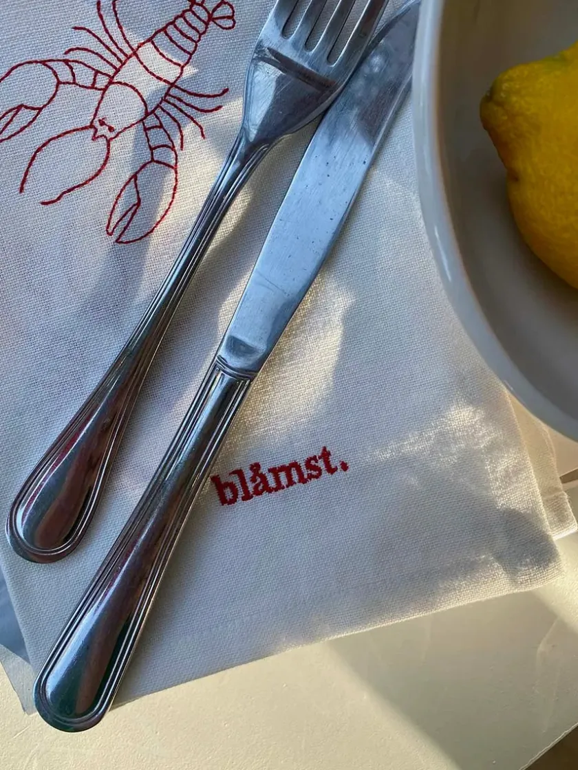Blåmst Hummer Stofservietter, 2-pak fra> Gaver Til Hende