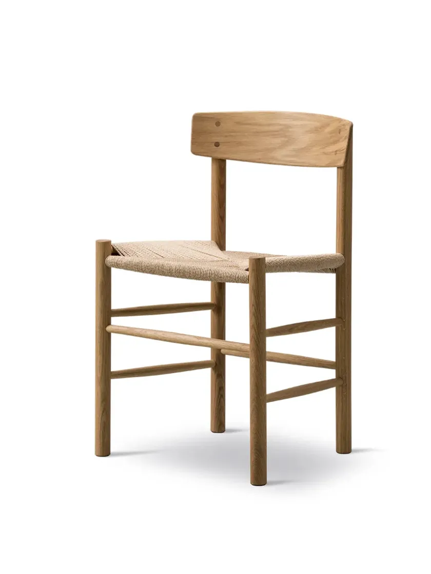 Fredericia Furniture J39 Folkestolen, lys olieret eg af Børge Mogensen> Spisebordsstole
