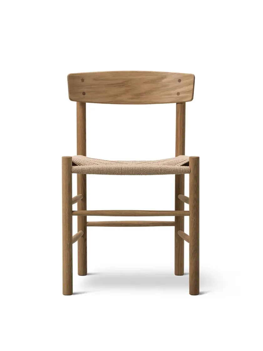 Fredericia Furniture J39 Folkestolen, sæbebehandlet eg af Børge Mogensen> Spisebordsstole