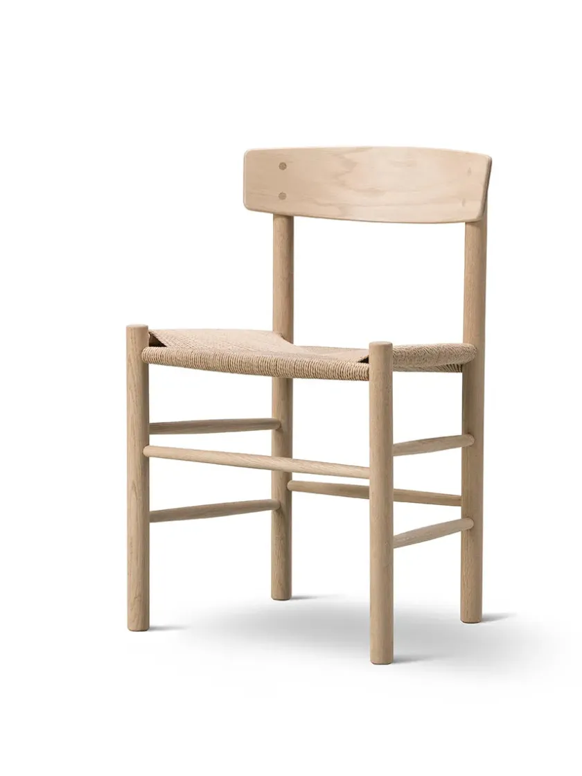 Fredericia Furniture J39 Folkestolen, sæbebehandlet eg af Børge Mogensen> Spisebordsstole