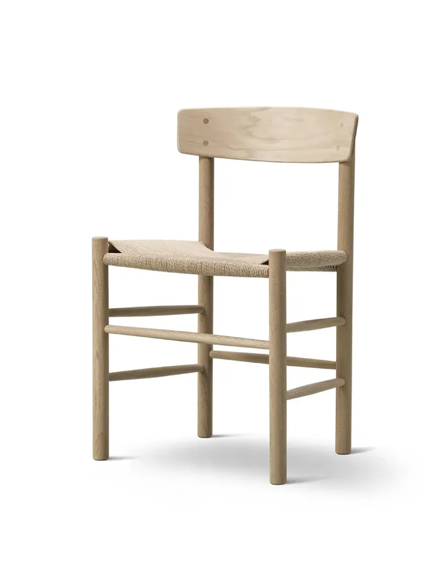 Fredericia Furniture J39 Folkestolen, sæbebehandlet eg af Børge Mogensen> Spisebordsstole