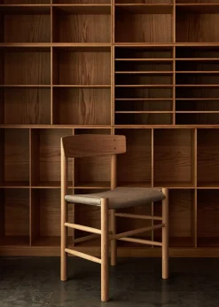 Fredericia Furniture J39 Folkestolen Sædepolstret, Natur Canvas af Børge Mogensen> Spisebordsstole