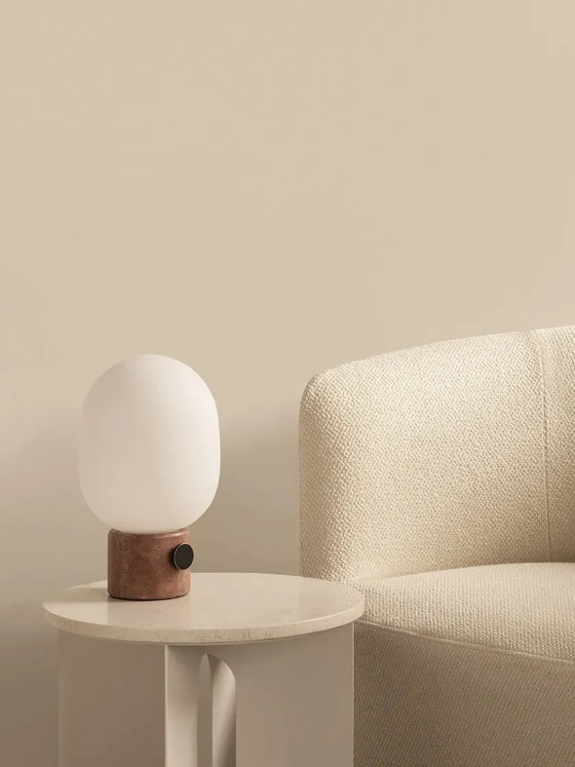 Audo Copenhagen JWDA Table Lamp, red travertine stone fra> Spots