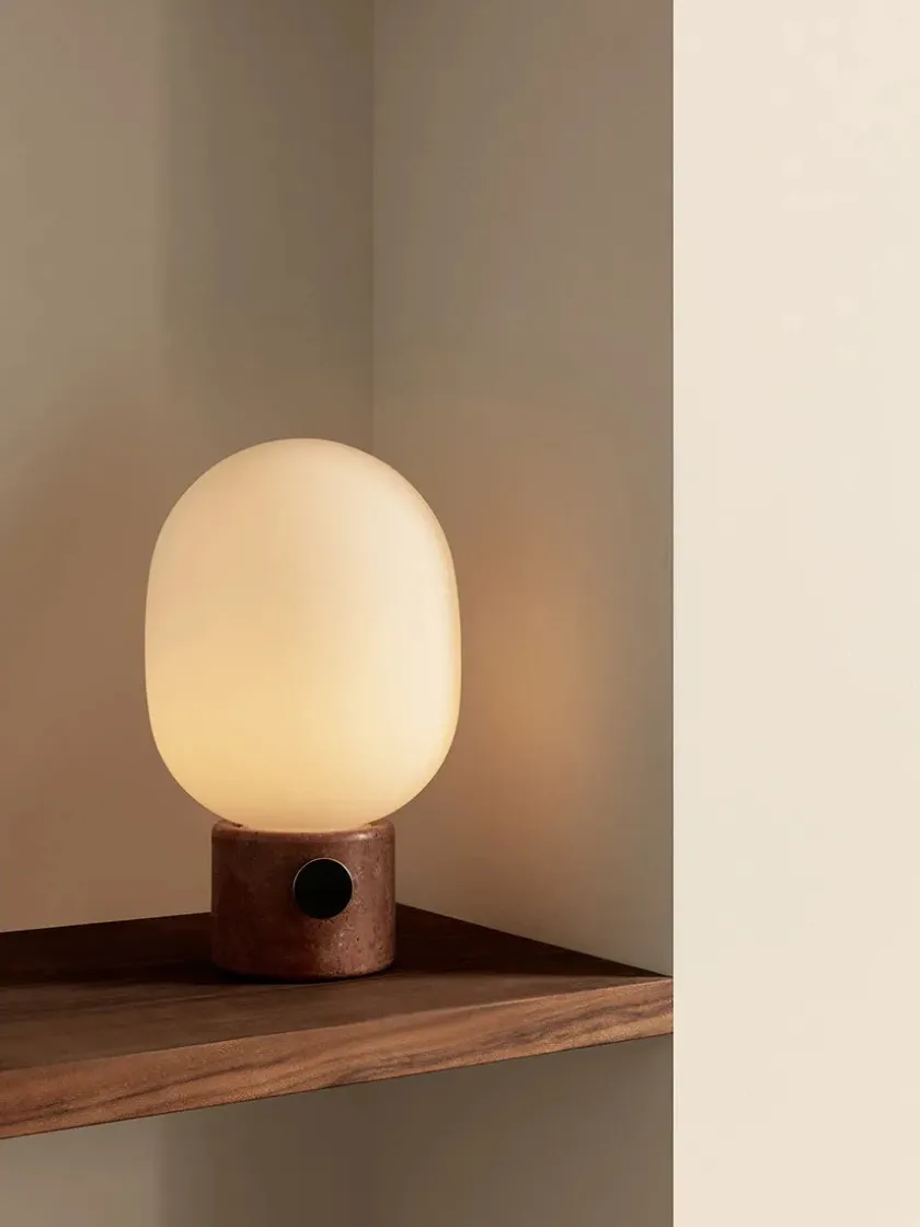 Audo Copenhagen JWDA Table Lamp, red travertine stone fra> Spots