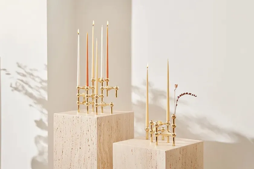 STOFF Nagel Kertelys til Nagel Lysestage, sand fra> Stearinlys|Lysestager