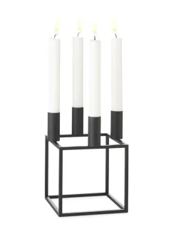 Audo Copenhagen Kubus 4 Lysestage, sort fra> Adventsstager|Lysestager