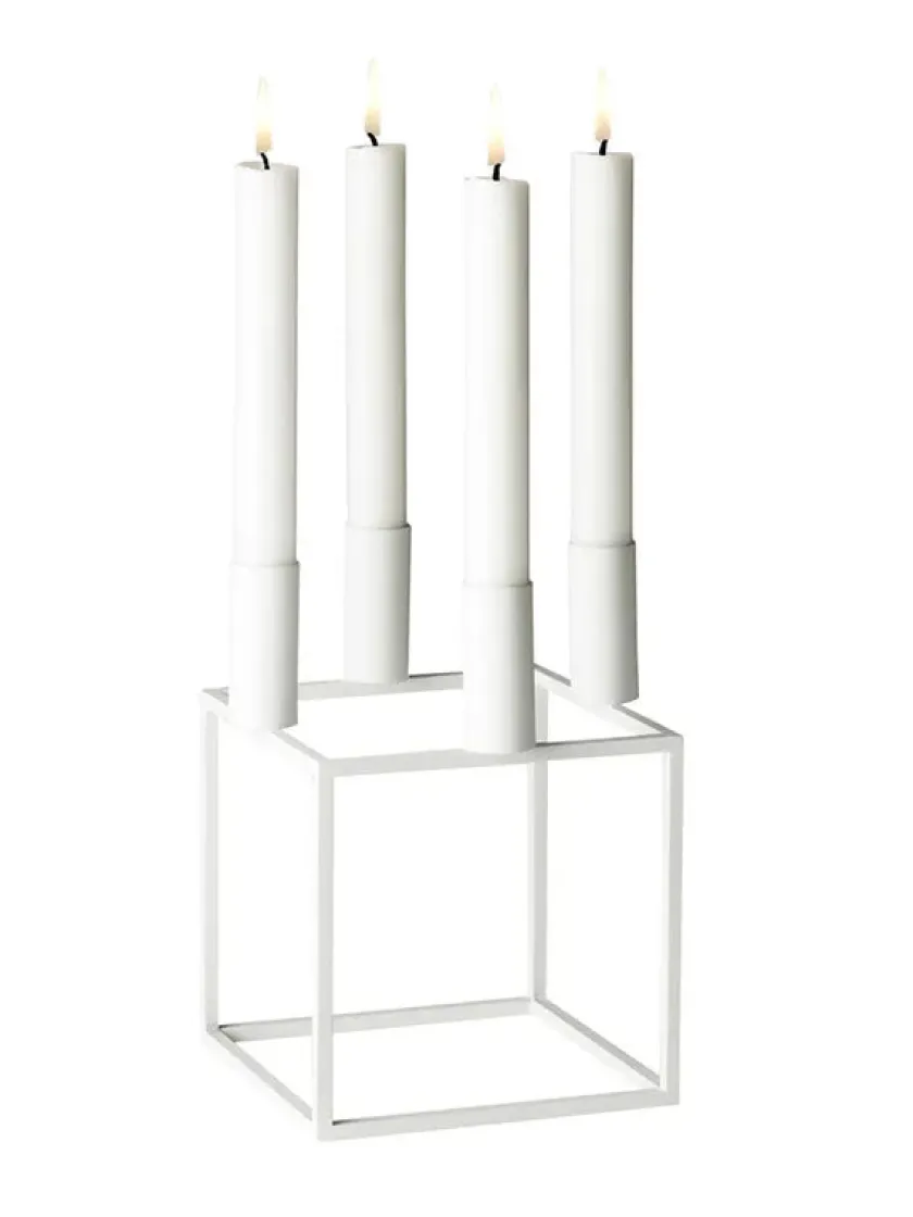 Audo Copenhagen Kubus 4 Lysestage, zink fra> Adventsstager|Lysestager