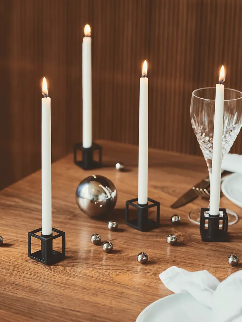 Audo Copenhagen Kubus Micro lysestager, sort fra> Lysestager