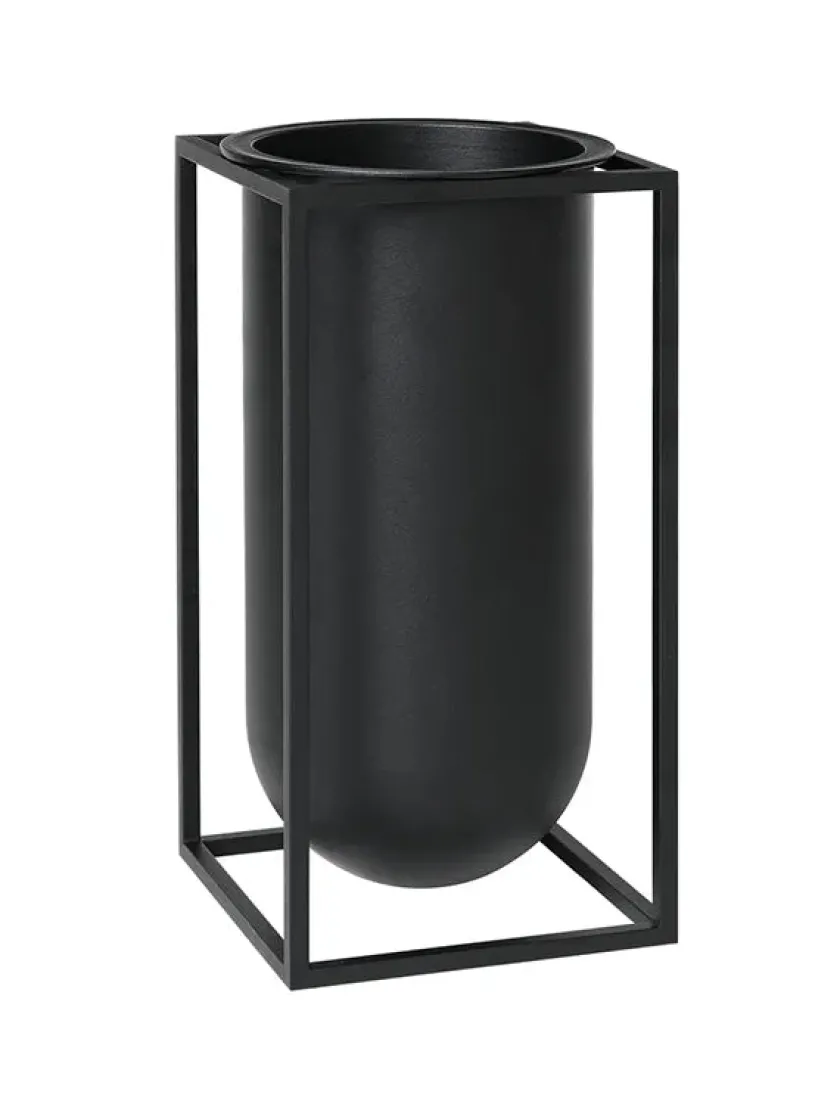 Audo Copenhagen Kubus Vase Lolo, sort fra> Vaser