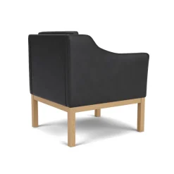 FDB Møbler L46 MK155 lænestol, sort læder af Mogens Koch><noscript><img width=