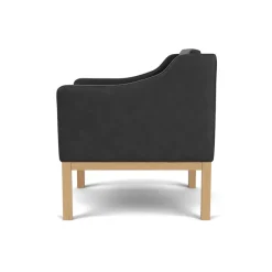 FDB Møbler L46 MK155 lænestol, sort læder af Mogens Koch><noscript><img width=