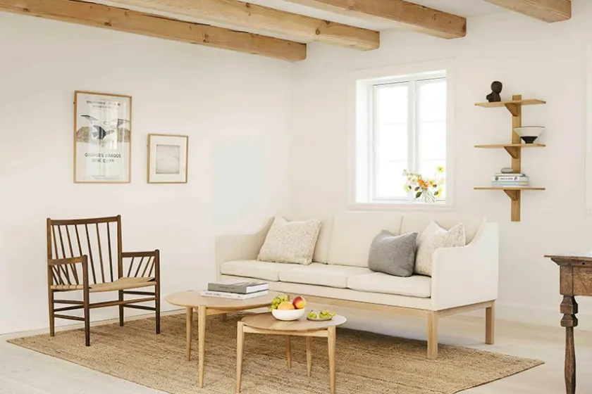 FDB Møbler L43 MK46 Sofa, beige tekstil af Mogens Koch> Sofaer