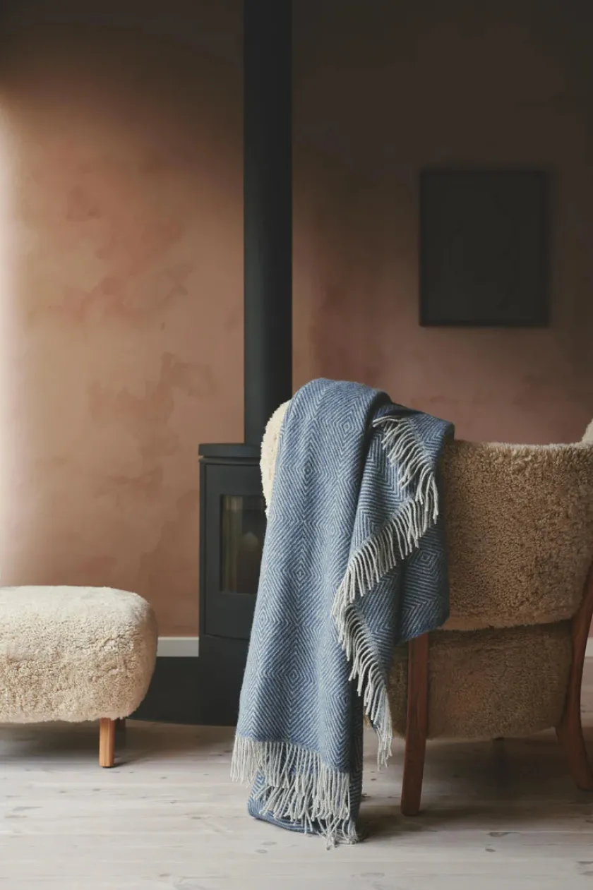 Silkeborg Uldspinderi Livø Plaid, rosewood fra> Puder Og Plaider