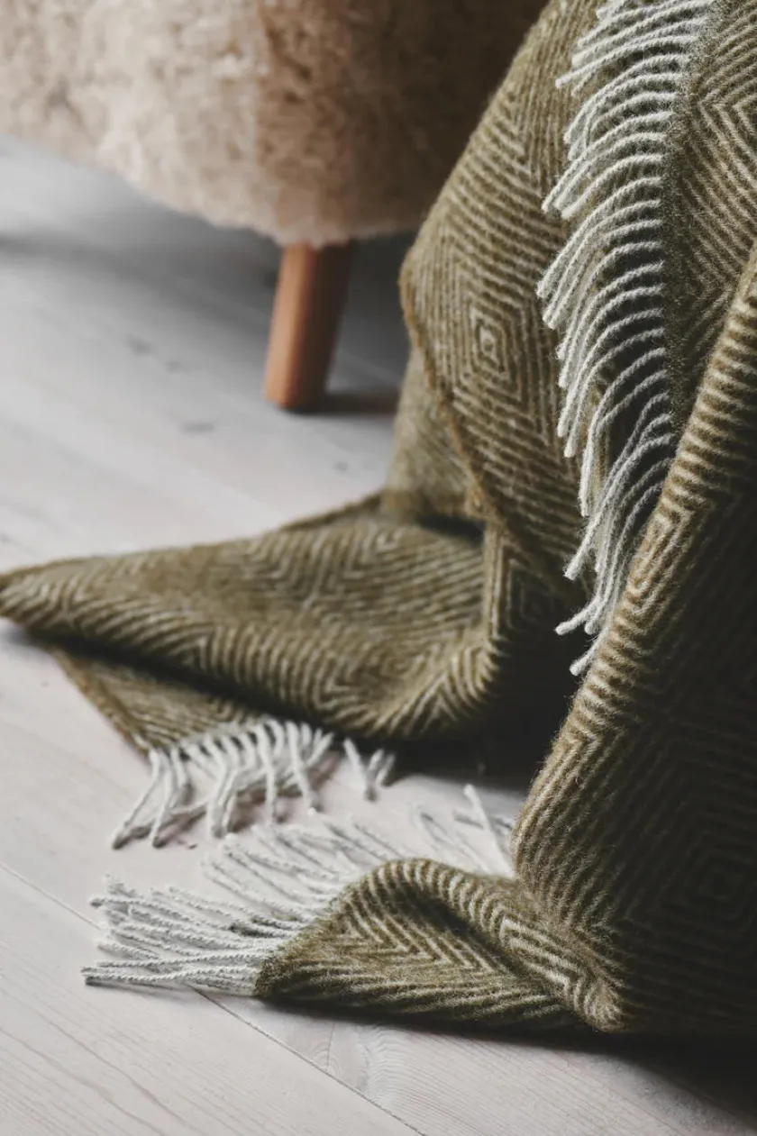 Silkeborg Uldspinderi Livø Plaid, rosewood fra> Puder Og Plaider