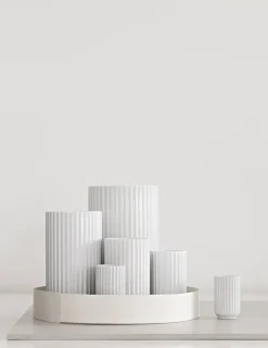 Lyngby Porcelæn Lyngbyvasen blå glas fra><noscript><img width=