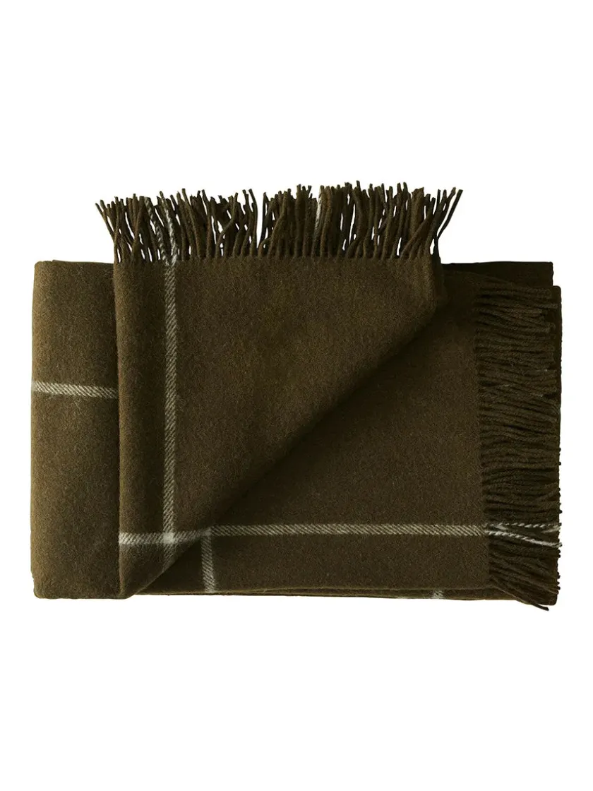 Silkeborg Uldspinderi Mandø Plaid, oak brown fra> Puder Og Plaider