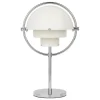 GUBI Multi-Lite Portable Bordlampe, krom/hvid fra> Portable Lamper|Spots