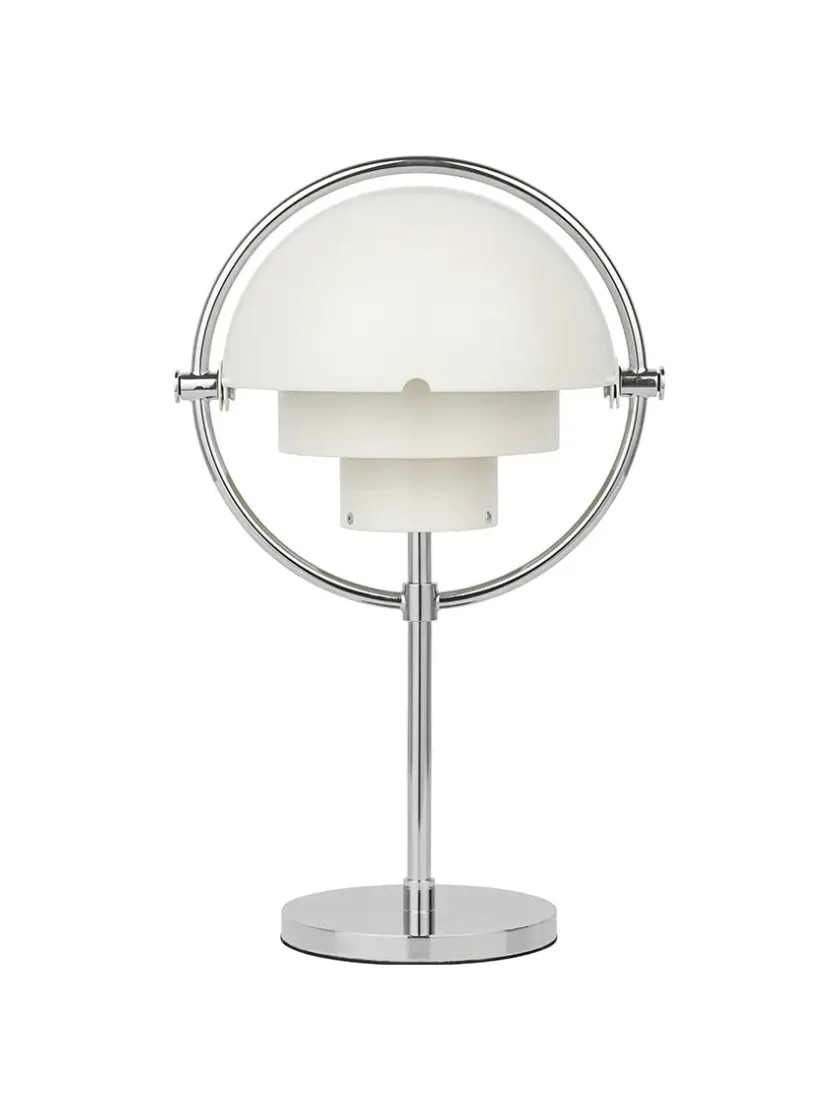 GUBI Multi-Lite Portable Bordlampe, krom/hvid fra> Portable Lamper|Spots